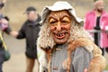 Fixed smile of woodland mask at Carnival parade, Stuttgart