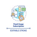 Fixed usage subscription concept icon Royalty Free Stock Photo