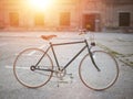 Fixie bicycle on sun light Royalty Free Stock Photo