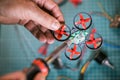 fixing and assembly of multicopter Royalty Free Stock Photo