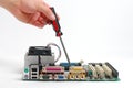 Fixing Computer Main Board Royalty Free Stock Photo