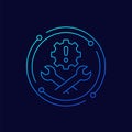 fixing errors, technical problems linear icon Royalty Free Stock Photo