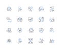 Fixing line icons collection. Mending, Repairing, Restoring, Troubleshooting, Fix-it, Correcting, Overhauling vector and