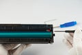 Fixing printer toner catridge