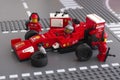 Fixing wheel of Ferrari F14 T race car by Lego Speed Champions