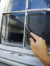 Fixing Window Royalty Free Stock Photo