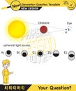 Physics, shadow experiments, optics, shadow formation with light sources from different angles, next generation question template