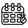 Fizz note calendar icon outline vector. Aspiring powder