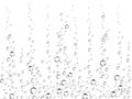 Fizzing air bubbles on white background. Underwater oxygen texture of water or drink. Fizzy bubbles in soda water