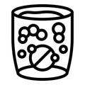Fizzing glass water icon outline vector. Aspiring drug