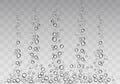 Fizzing underwater air bubbles on transparent background. Royalty Free Stock Photo