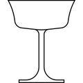 Fizzio Champagne glass icon, cocktail glass name related vector