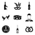 Fizzy drink icons set, simple style Royalty Free Stock Photo