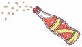Fizzy Drink Pouring from Bottle Illustration, Refreshment, vector design Generative AI Royalty Free Stock Photo