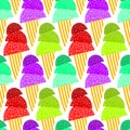 Fizzy Ice Cream Cones Seamless Background