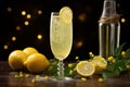 Fizzy Lemon sparkling drink. Generate Ai