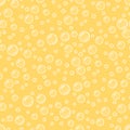 Fizzy yellow drink cartoon bubbles in a beer, seamless pattern, vector Royalty Free Stock Photo