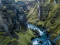 Fjadrargljufur Canyon, Iceland, South Iceland, Green stunning view one of the most beautiful canyon