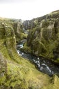 Fjadrargljufur Canyon, Iceland, South Iceland, Green stunning view one of the most beautiful canyon Royalty Free Stock Photo