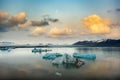 Fjallsarlon Lagoon and Iceberg In the vatnajokul national park in southern Iceland Royalty Free Stock Photo