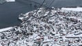 View of TromsÃ¸, surrounding islands and fjords, Fjellheisen, Norway Royalty Free Stock Photo