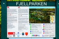 Fjellparken information board, 26 June 2016, Norway Royalty Free Stock Photo