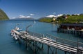 Fjord and fishing boat pier Royalty Free Stock Photo