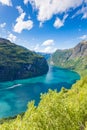 Fjord Geirangerfjord with cruise ship, Norway