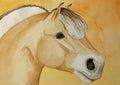 Fjord horse painting Royalty Free Stock Photo