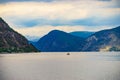 Fjord landscape with ship, Norway