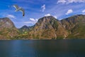 Fjord Naeroyfjord in Norway - famous UNESCO Site Royalty Free Stock Photo