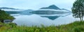 Fjord summer cloudy panorama (Norway) Royalty Free Stock Photo