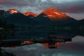 Fjord view in Norway - mountains in sunrise Royalty Free Stock Photo