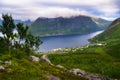 Fjordgard village from Hesten trail to Segla mountain on Senja island, Norway