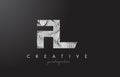 FL F L Letter Logo with Zebra Lines Texture Design Vector.