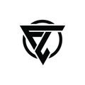FL Trianagle Circle Logo Design Concept for Corporate Company Identity