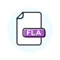 FLA file format, extension color line icon
