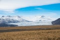 Flaajokull glacier in south Icelandic countryside