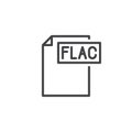 Flac format document line icon