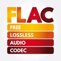 FLAC - Free Lossless Audio Codec acronym, technology concept background Royalty Free Stock Photo