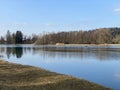 Flach lake or Flachsee in the natural protection zone Aargau Reuss river plain Naturschutzzone Aargauische Auen in der Reussebene Royalty Free Stock Photo