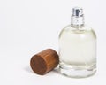 Flacon perfume bottle clear product on white background