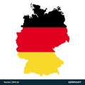 Germany - Europe Countries Map and Flag Vector Icon Template Illustration Design. Vector EPS 10. Royalty Free Stock Photo