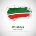 Independence day of Chechnya with brush painted grunge flag of Chechnya country