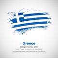 Grunge flag of Greece country. Independence day of Greece. Creative grunge brush flag background Royalty Free Stock Photo