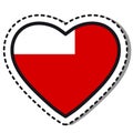 Flag Abu Dhabi heart sticker on white background. Vintage vector love badge. Template design element. National day.