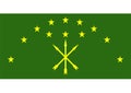 Flag of Adygea oblast repubblic Royalty Free Stock Photo