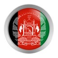 Flag of Afghanistan round as a button