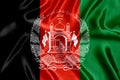 Flag of Afghanistan silk close-up