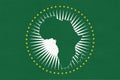 Flag of the African Union from textile. National symbol of Africa continent